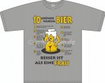 T-Shirt mit Aufdruck "10 Biergründe Frau"