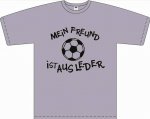 T-Shirt mit Aufdruck "Mein Freund ist aus Leder"