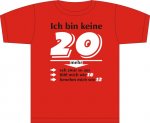 T-Shirt mit Aufdruck "Ich bin keine 20 mehr" rot